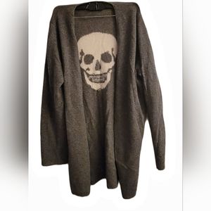 Spooky Season Warm Skull Cashmere💀Camden Grey Cashmere Sweater💀